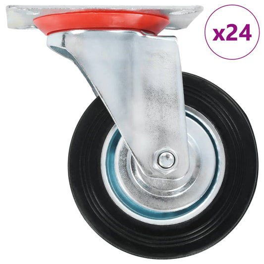 24 pcs Swivel Casters 100 mm