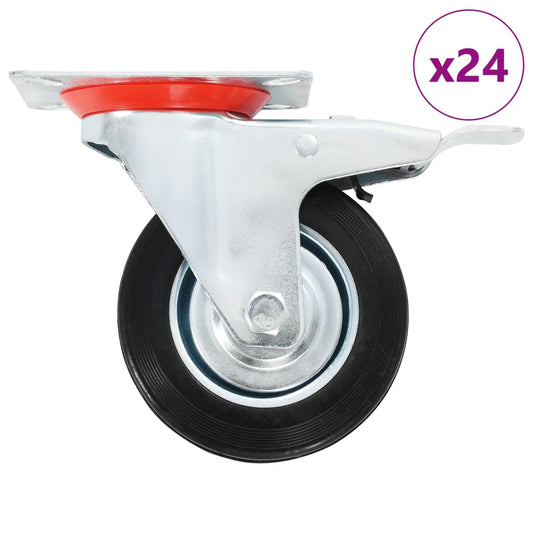 24 pcs Swivel Casters 100 mm