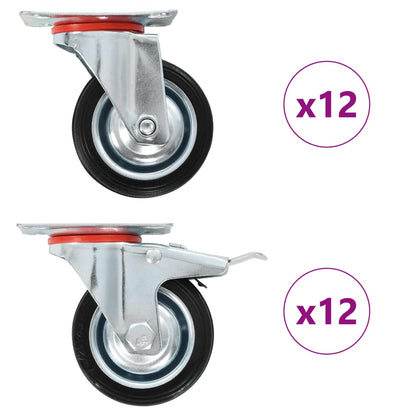 24 pcs Swivel Casters 75 mm