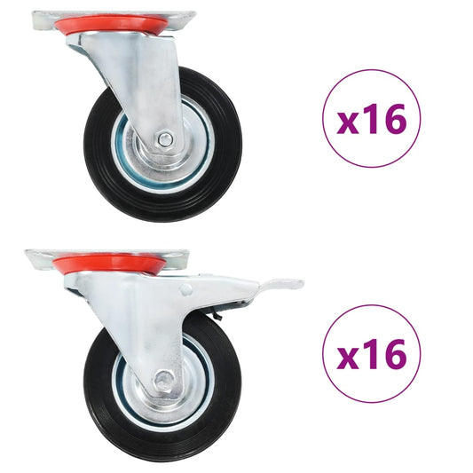 32 pcs Swivel Casters 100 mm