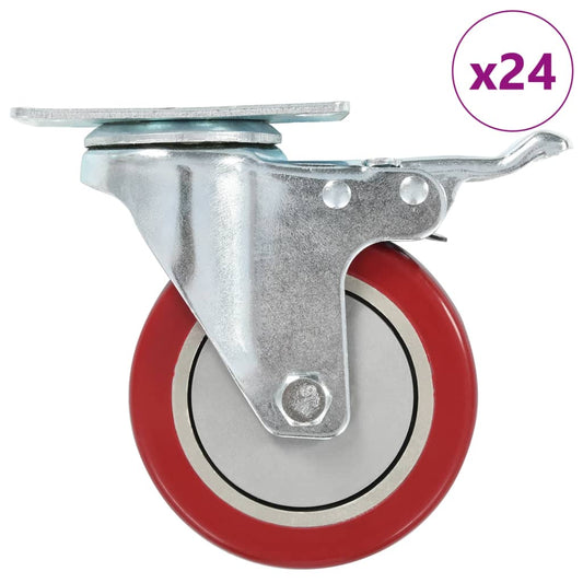 24 pcs Swivel Casters 100 mm