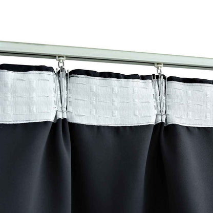 Blackout Curtains with Hooks 2 pcs Anthracite 140x175 cm