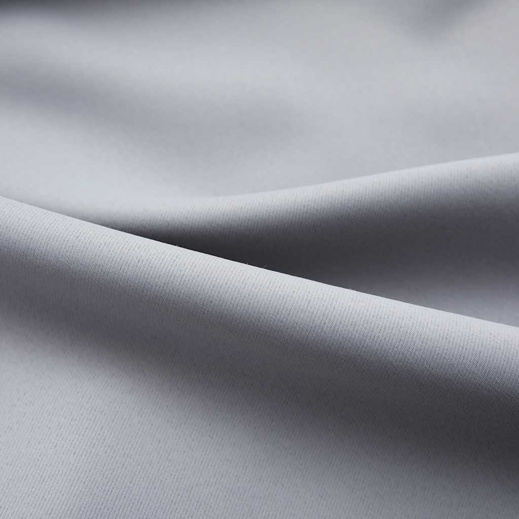 Blackout Curtains with Hooks 2 pcs Grey 140x225 cm
