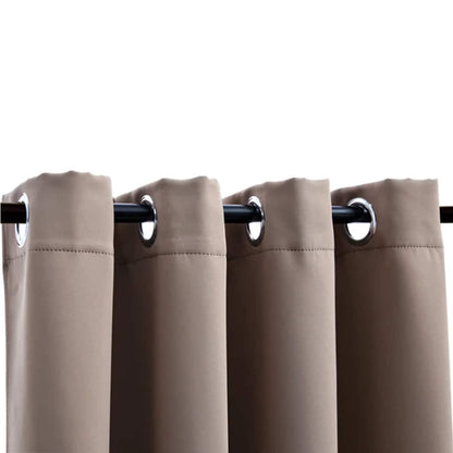 Blackout Curtain with Metal Rings Taupe 290x245 cm
