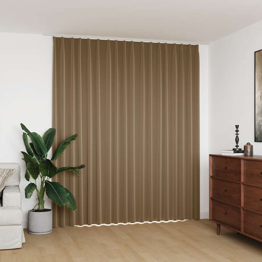 Blackout Curtain with Hooks Taupe 290x245 cm