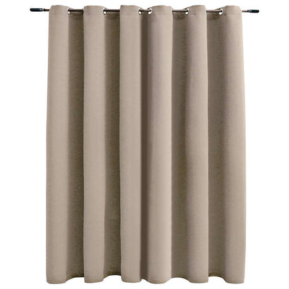 Blackout Curtain with Metal Rings Beige 290x245 cm