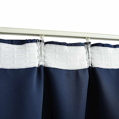 Blackout Curtain with Hooks Blue 290x245 cm