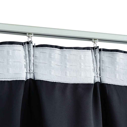 Blackout Curtains with Hooks 2 pcs Anthracite 140x225 cm