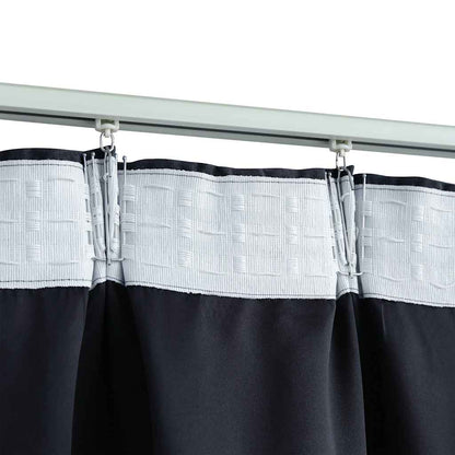 Blackout Curtains with Hooks 2 pcs Anthracite 140x245 cm