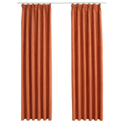 Blackout Curtains with Hooks 2 pcs Rust 140x245 cm