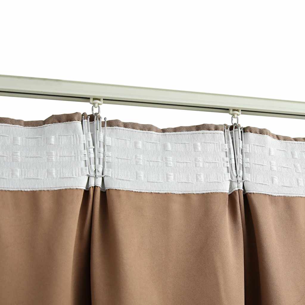 Blackout Curtains with Hooks 2 pcs Taupe 140x245 cm