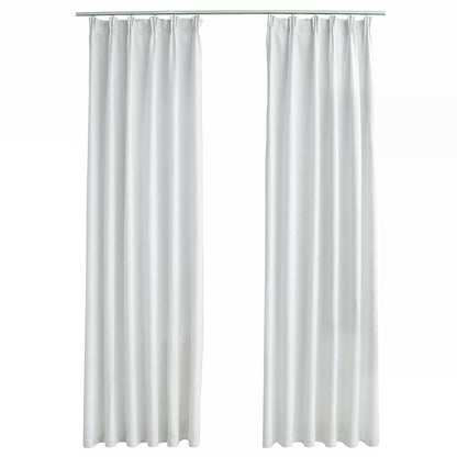 Blackout Curtains with Hooks 2 pcs Off White 140x225 cm