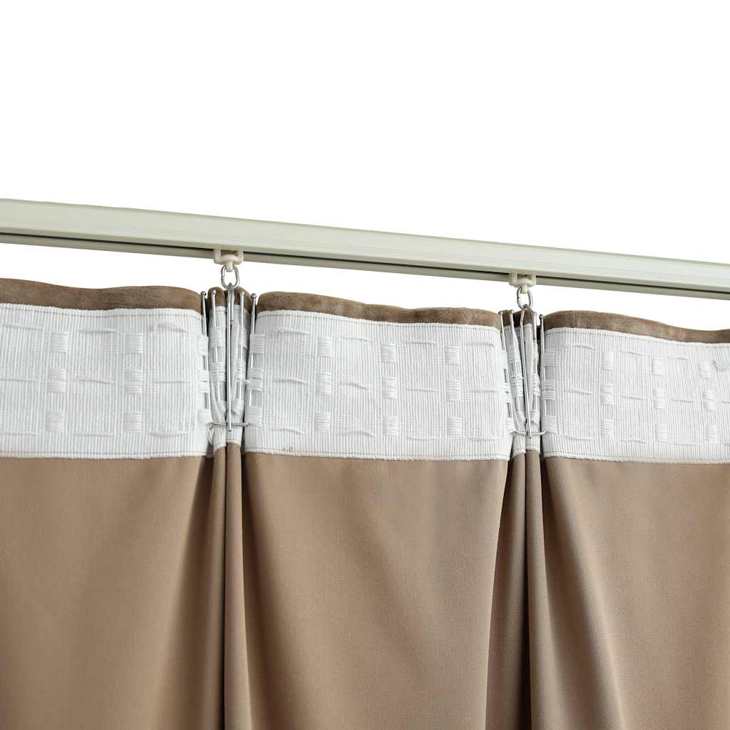 Blackout Curtains 2 pcs with Hooks Velvet Beige 140x245 cm
