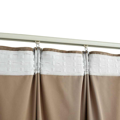 Blackout Curtains 2 pcs with Hooks Velvet Beige 140x245 cm
