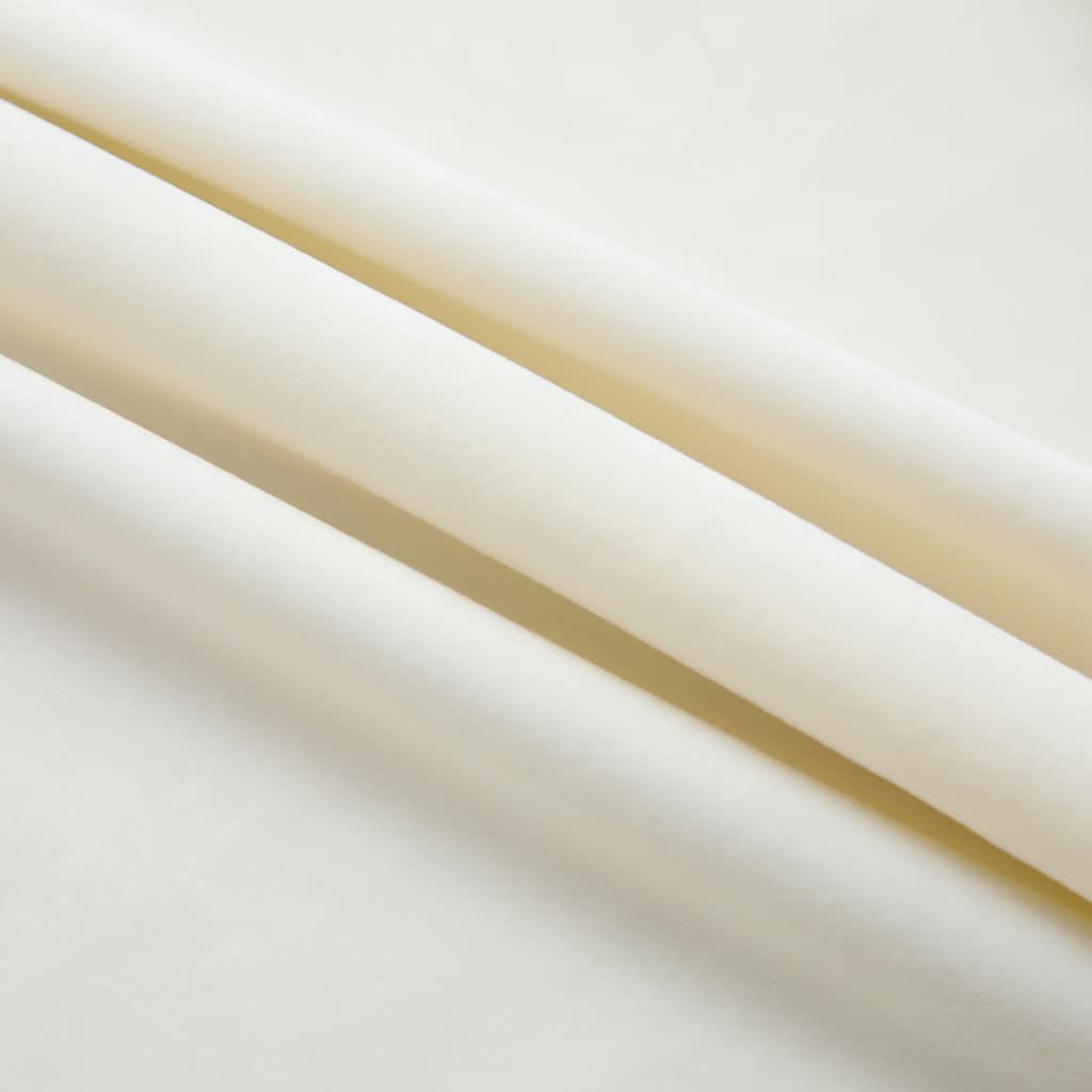 Blackout Curtains 2 pcs with Hooks Velvet Cream 140x225 cm