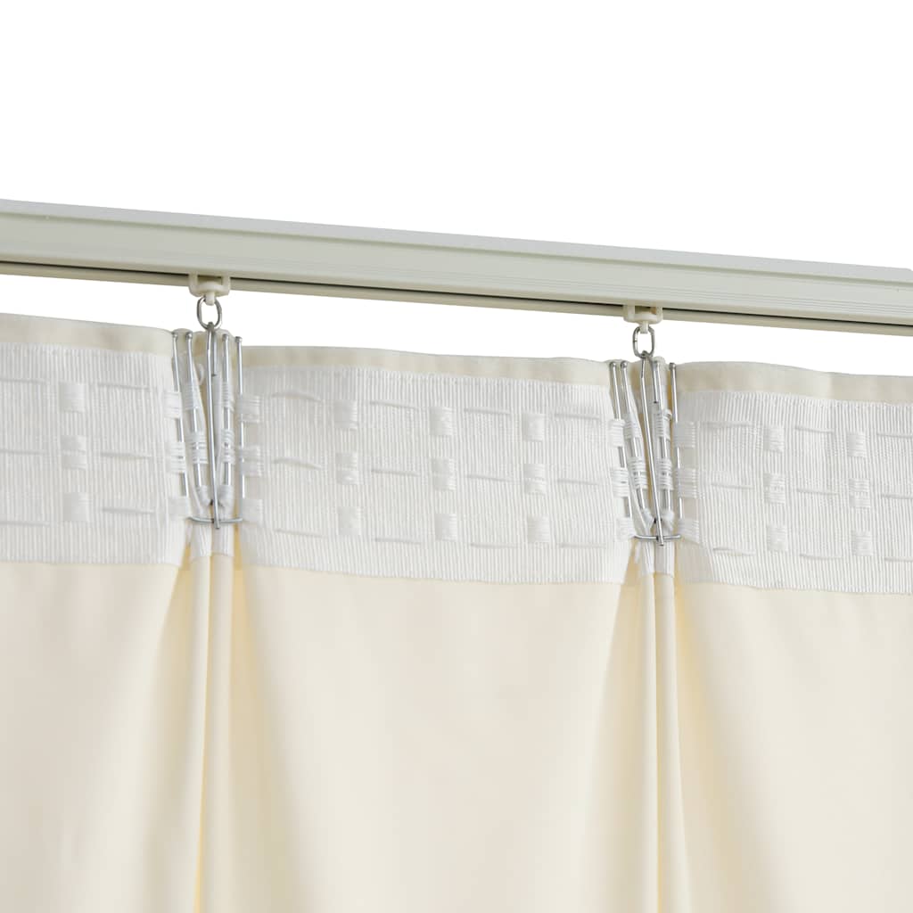 Blackout Curtains 2 pcs with Hooks Velvet Cream 140x225 cm
