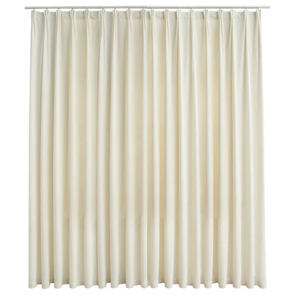 Blackout Curtain with Hooks Velvet Cream 290x245 cm