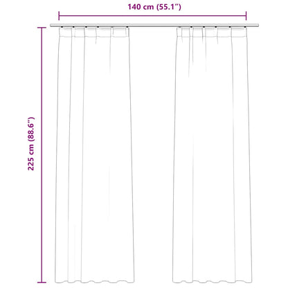Blackout Curtains 2pcs with Hooks Velvet Antique Pink 140x225cm