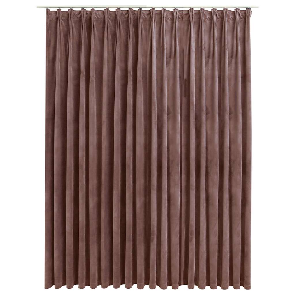 Blackout Curtain with Hooks Velvet Antique Pink 290x245 cm