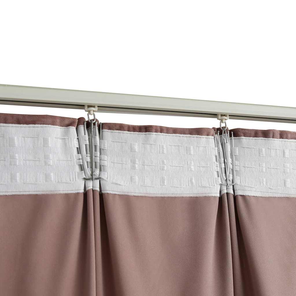 Blackout Curtain with Hooks Velvet Antique Pink 290x245 cm