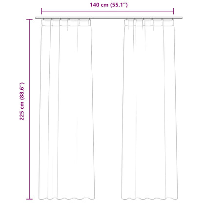 Blackout Curtains 2 pcs with Hooks Velvet Dark Blue 140x225 cm