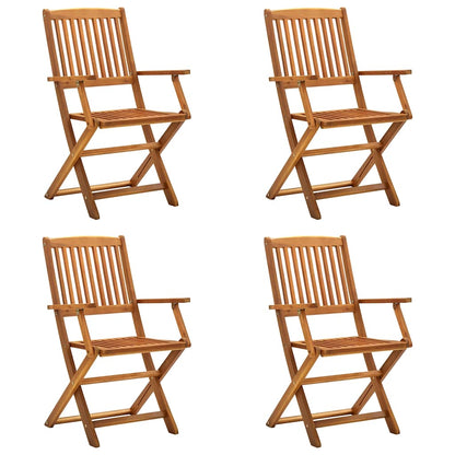 Folding Outdoor Chairs 4 pcs Solid Acacia Wood