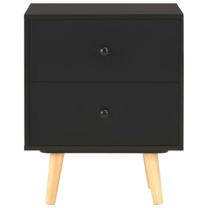Bedside Cabinets 2 pcs Black 40x30x50 cm Solid Pinewood