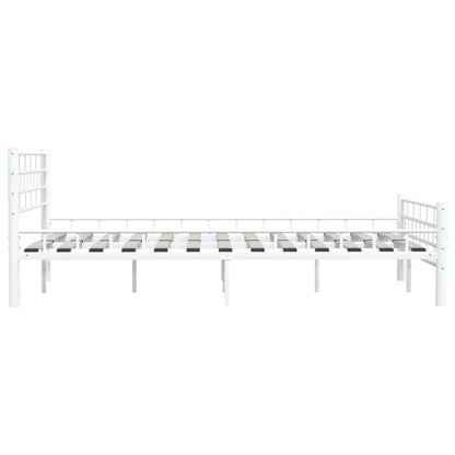 285298 vidaXL Bed Frame White Metal 140x200 cm