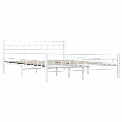 Bed Frame with Headboard White 160x200 cm Metal