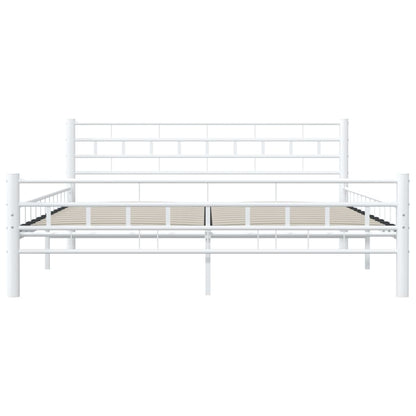 Bed Frame with Headboard White 160x200 cm Metal