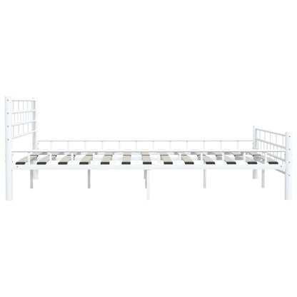 Bed Frame with Headboard White 160x200 cm Metal