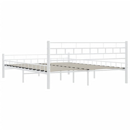 Bed Frame with Headboard White 160x200 cm Metal