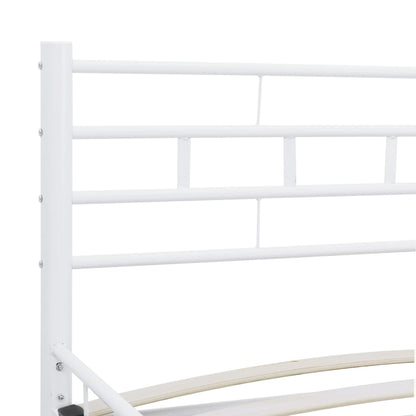 Bed Frame with Headboard White 160x200 cm Metal
