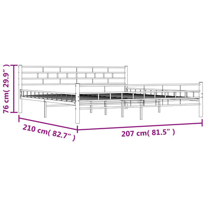 285301 vidaXL Bed Frame White Metal 200x200 cm