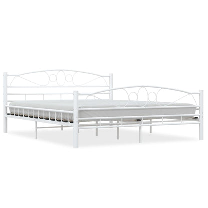 Bed Frame with Headboard White 160x200 cm Metal
