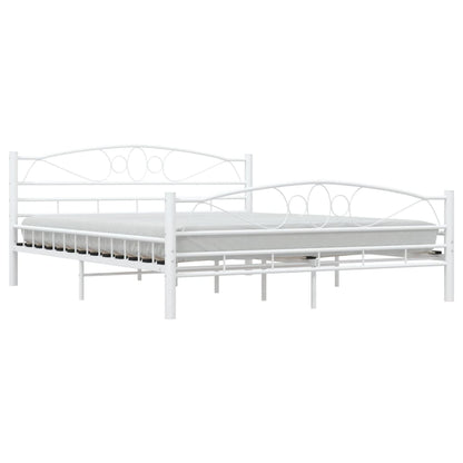 Bed Frame with Headboard White 160x200 cm Metal