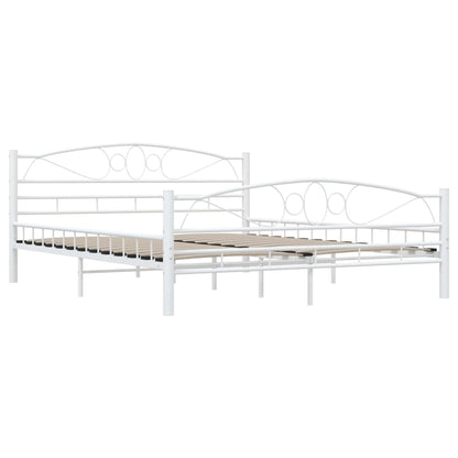 Bed Frame with Headboard White 160x200 cm Metal