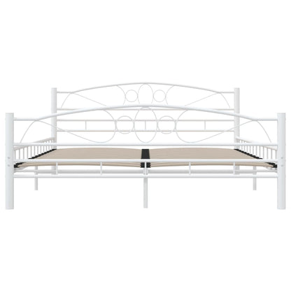 Bed Frame with Headboard White 160x200 cm Metal