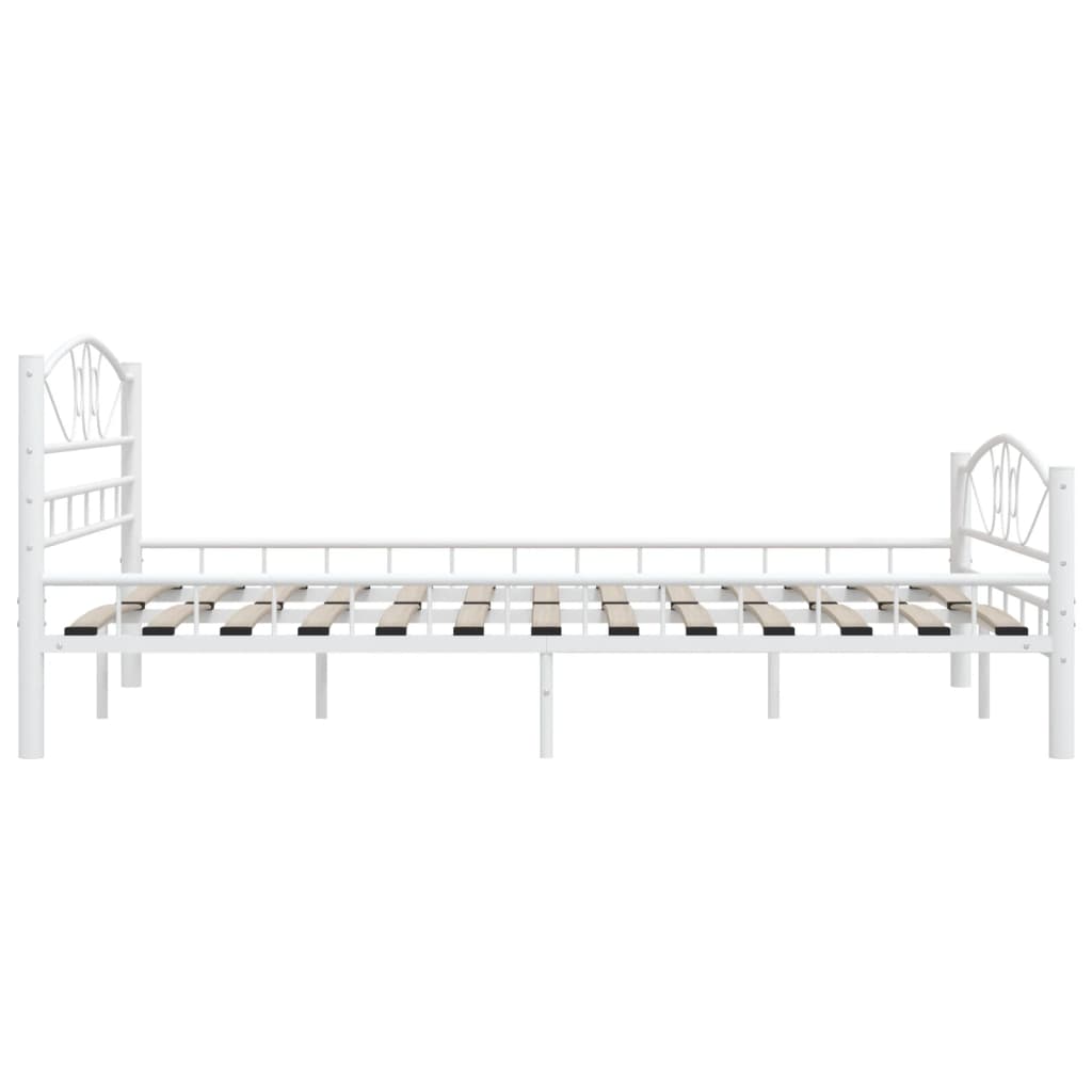 Bed Frame with Headboard White 160x200 cm Metal