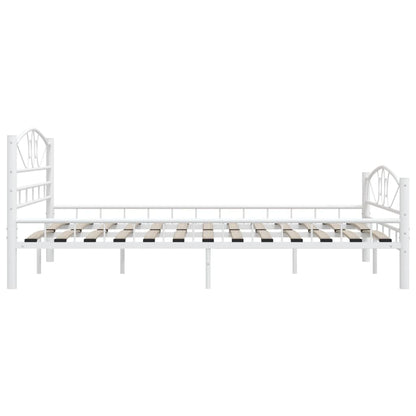 Bed Frame with Headboard White 160x200 cm Metal