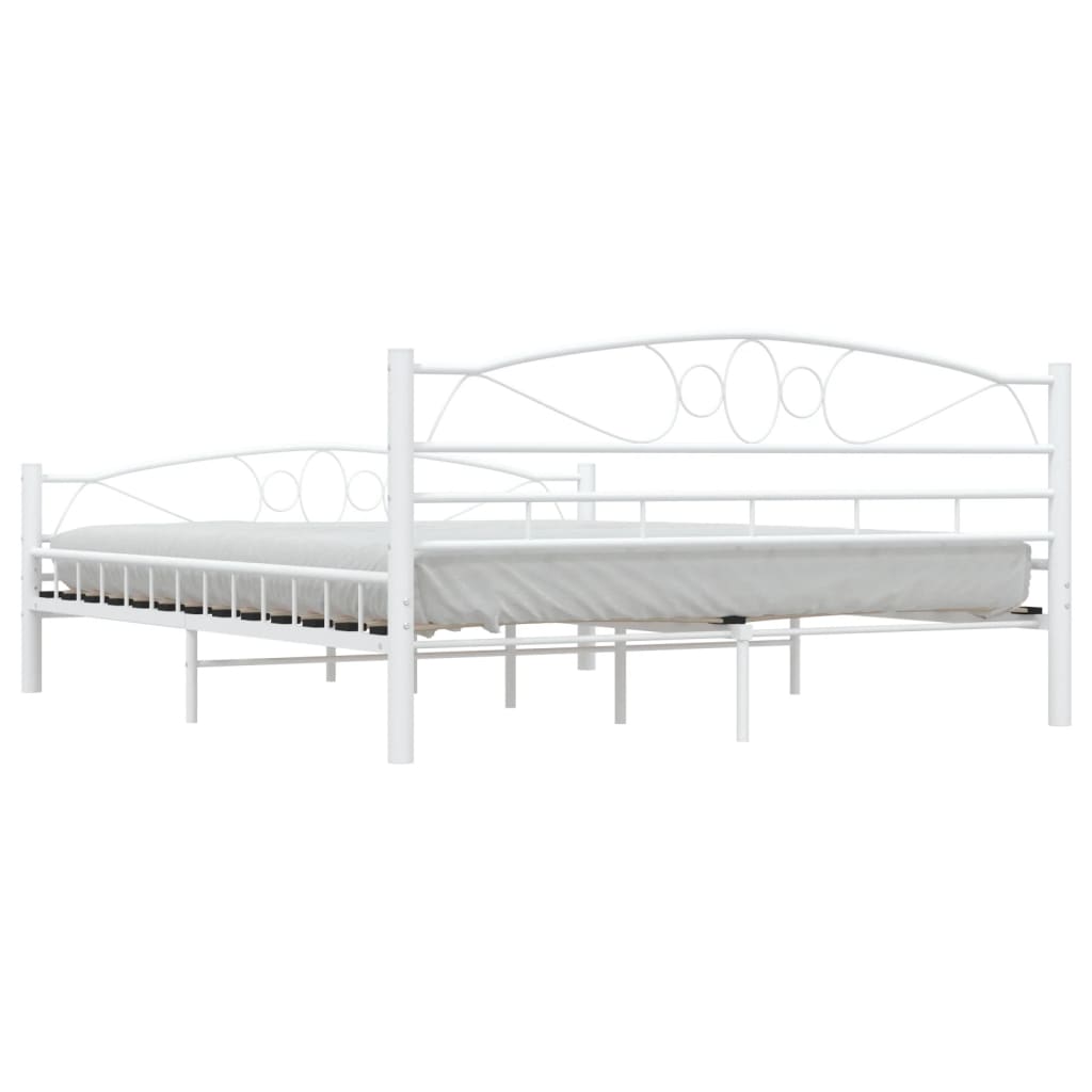 Bed Frame with Headboard White 160x200 cm Metal