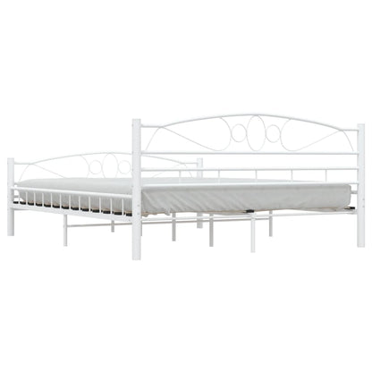Bed Frame with Headboard White 160x200 cm Metal
