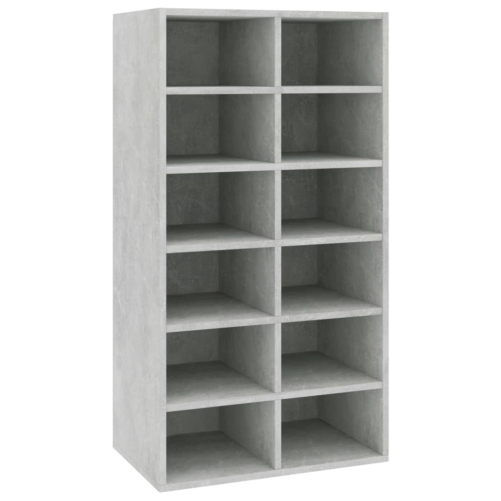 Shoe Rack Concrete Grey 54x34x100.5 cm Engineered Wood