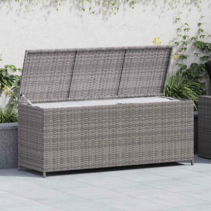 Garden Storage Box Grey 150x50x60 cm Poly Rattan