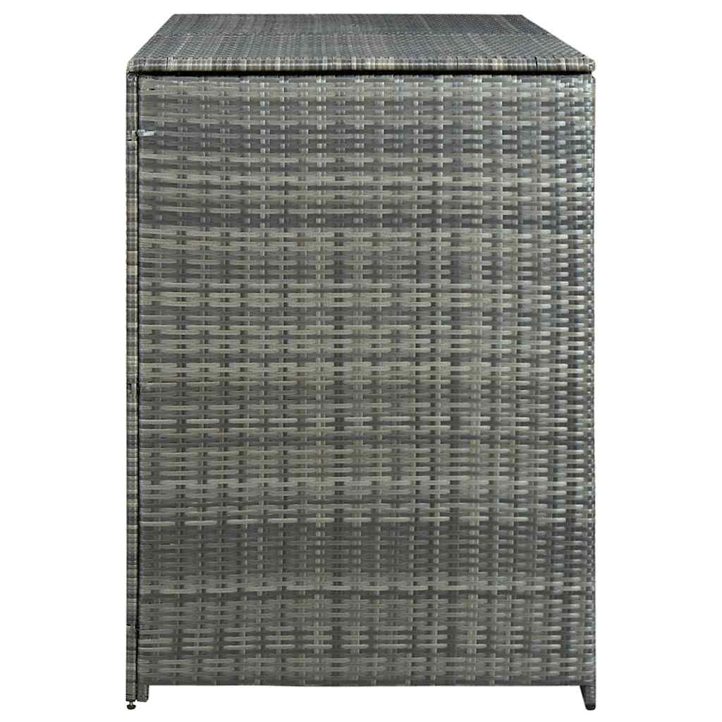 Double Wheelie Bin Shed Poly Rattan Anthracite 148x77x111 cm