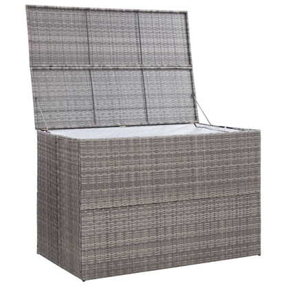 Garden Storage Box Grey 150x100x100 cm Poly Rattan