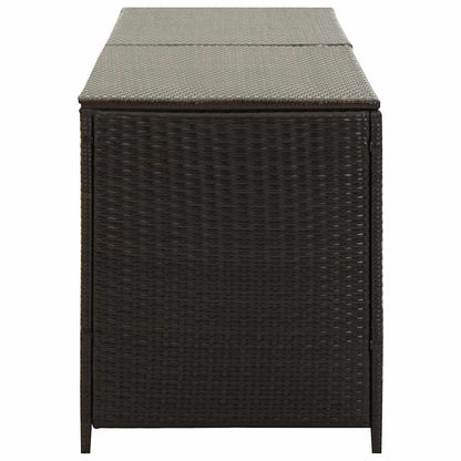 Garden Storage Box Poly Rattan 200x50x60 cm Brown