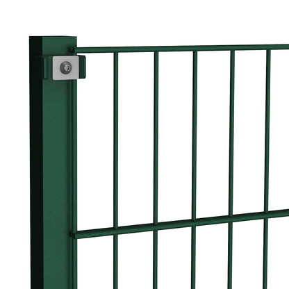Fence Panel with Posts Iron 694.5x80 cm Green
