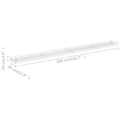 Gabion Raised Bed Galvanised Steel 360x30x10 cm