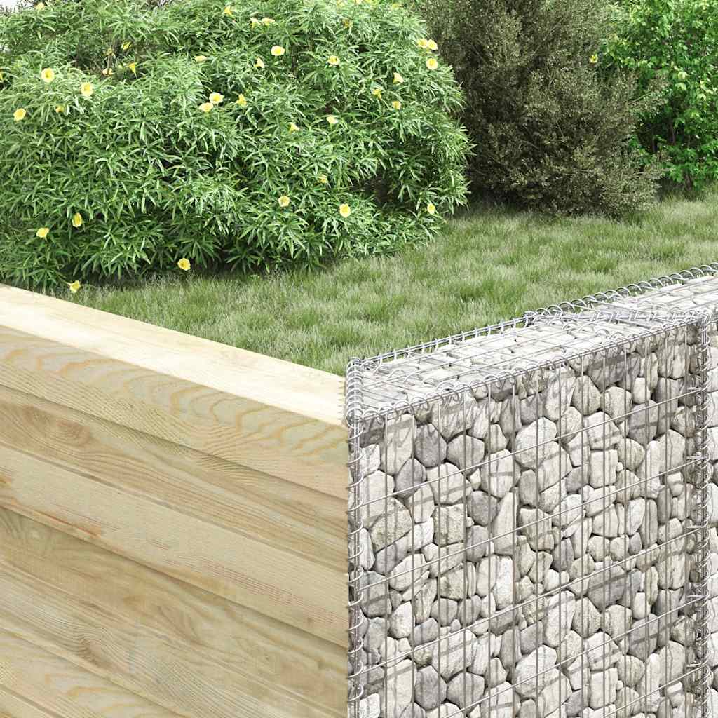 Trapezium Gabion Raised Bed Galvanised Steel 80x20x100 cm